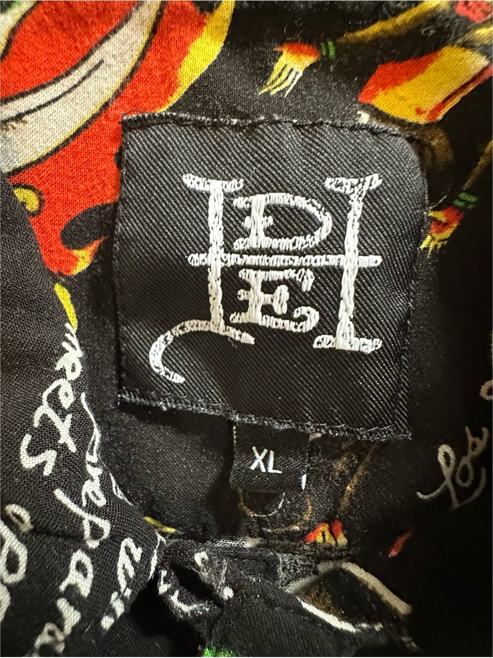 Ed Hardy Black Flashboard Camp Shirt Size XL - Picture 8 of 9